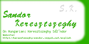 sandor keresztszeghy business card